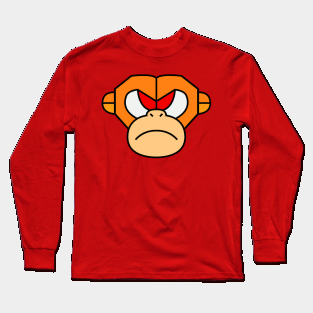 Angry Orange Geometric Monkey Long Sleeve T-Shirt